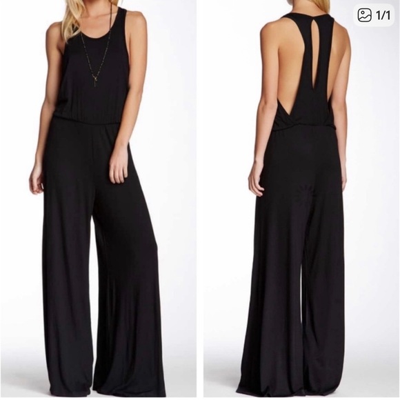 Go Couture NWOT Black Wide-Leg Jumpsuit. Size L - Picture 1 of 4